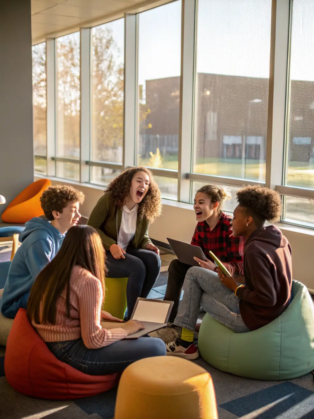 A group of students enthusiastically participating in a debate during a civic education workshop, demonstrating critical thinking and communication skills.
